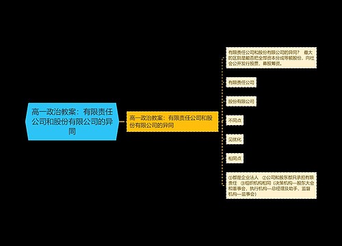 高一政治教案：有限责任公司和股份有限公司的异同