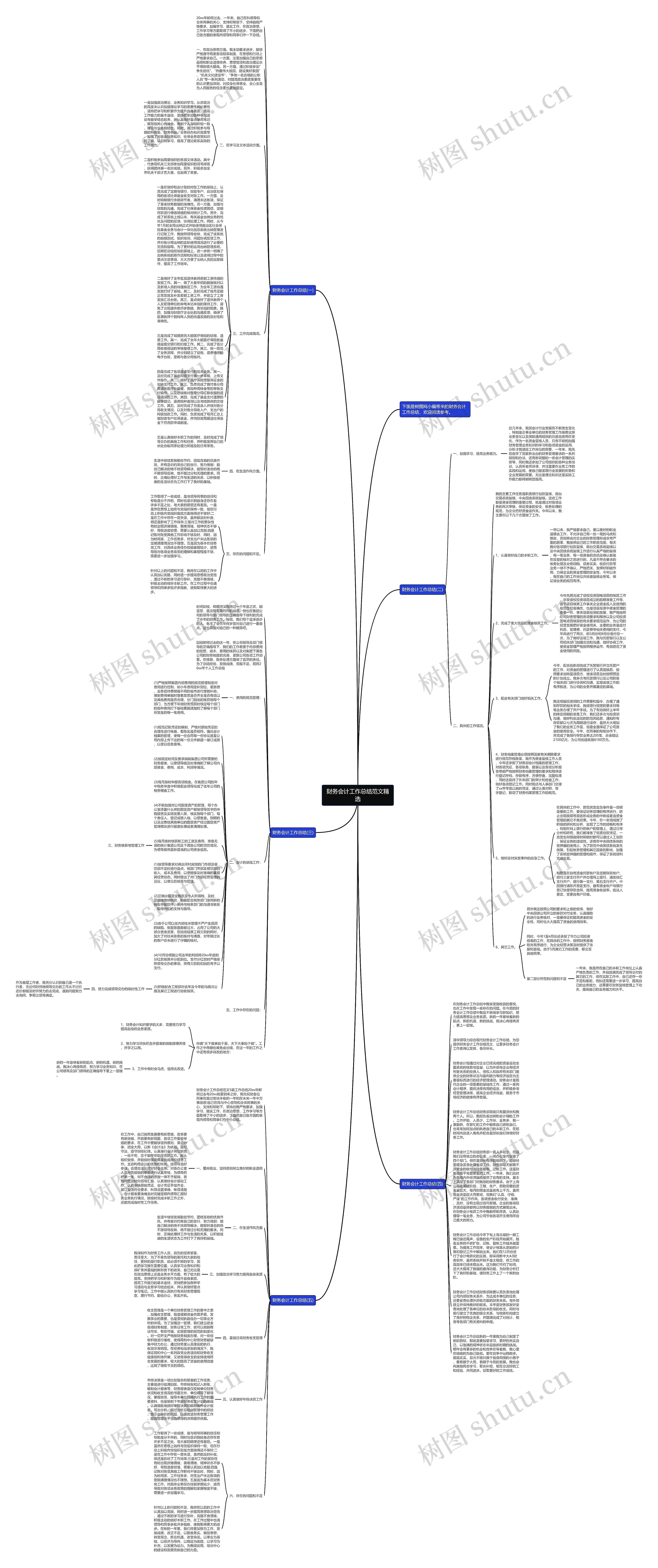财务会计工作总结范文精选思维导图