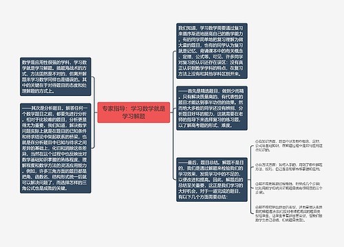 专家指导：学习数学就是学习解题