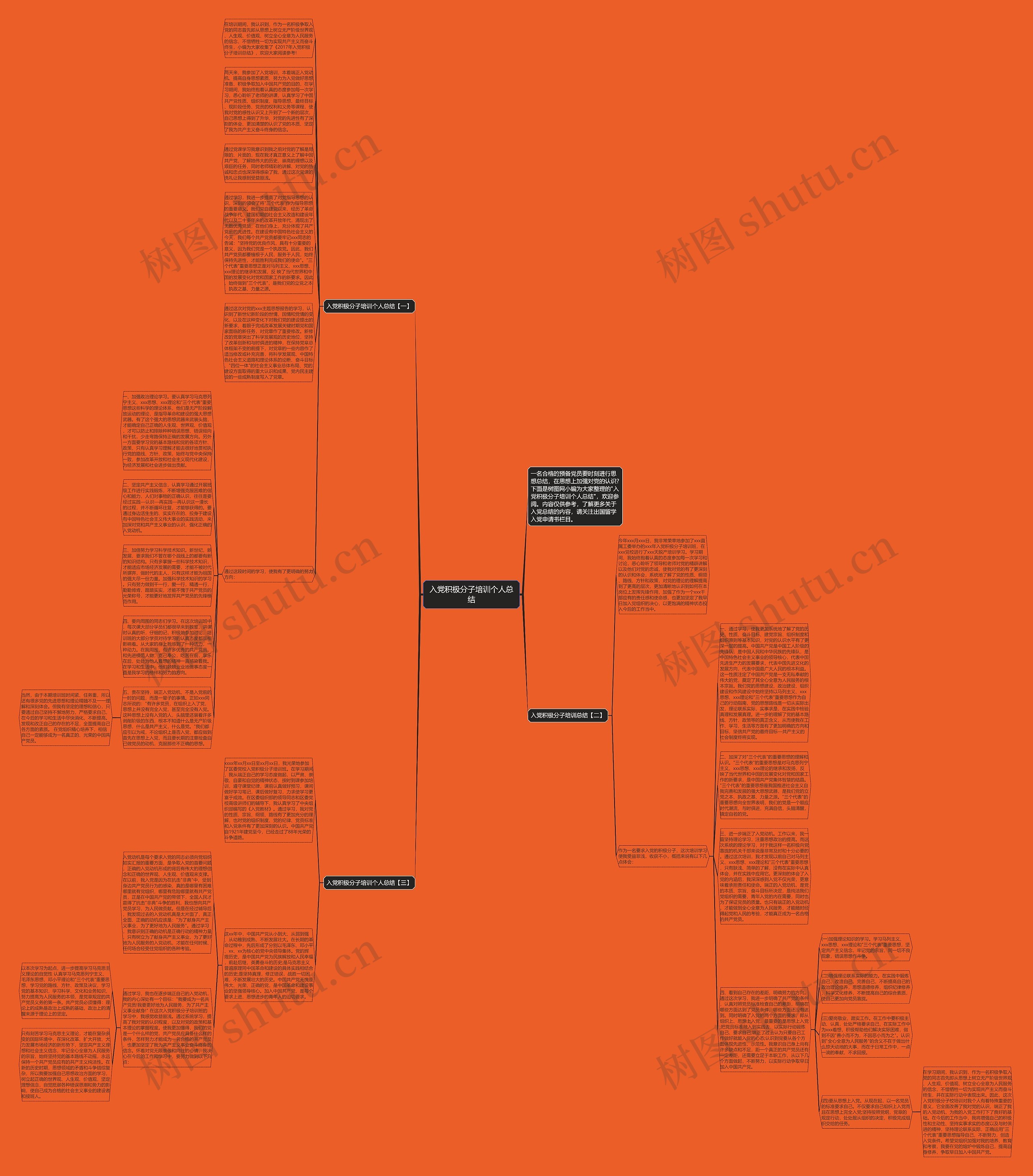 入党积极分子培训个人总结思维导图