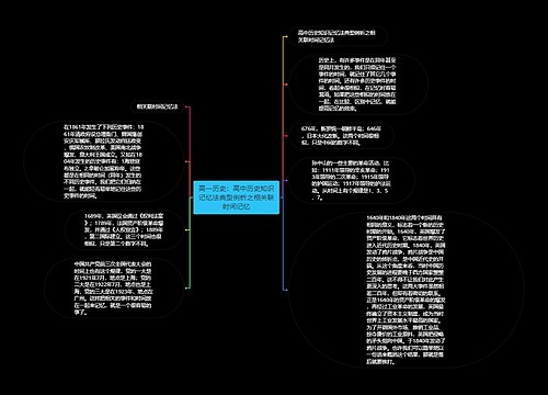 高一历史：高中历史知识记忆法典型例析之相关联时间记忆