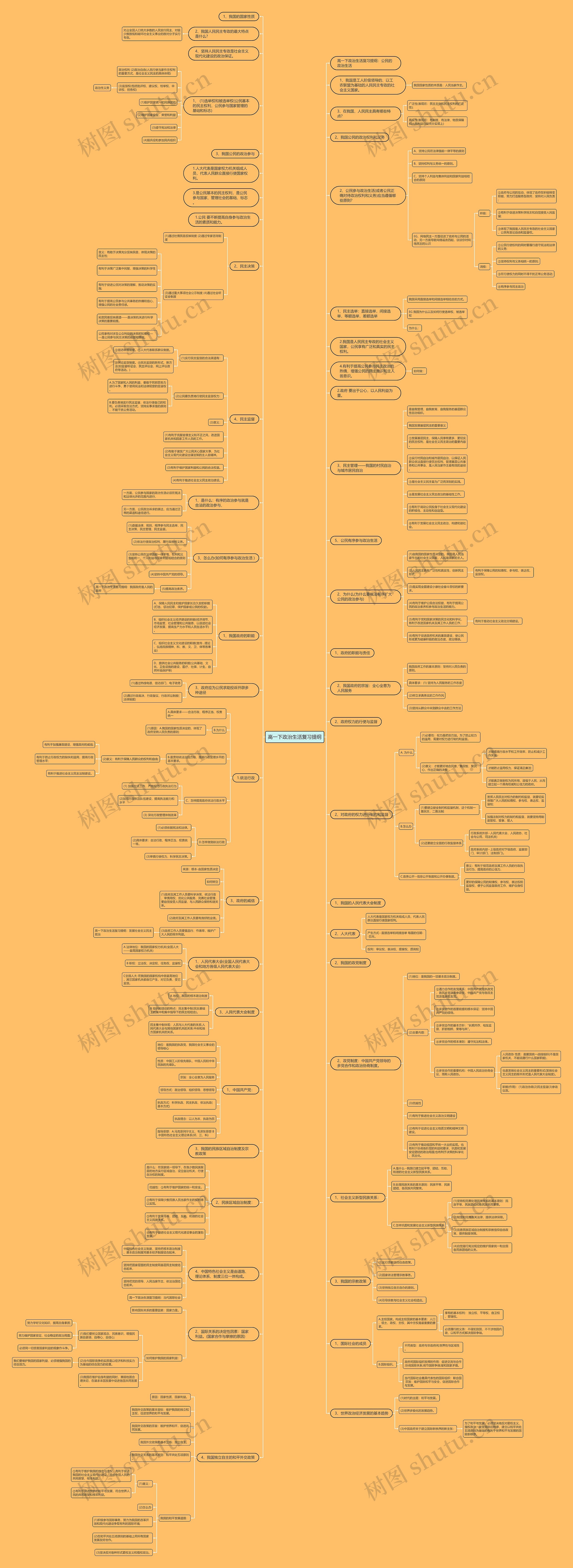 高一下政治生活复习提纲思维导图