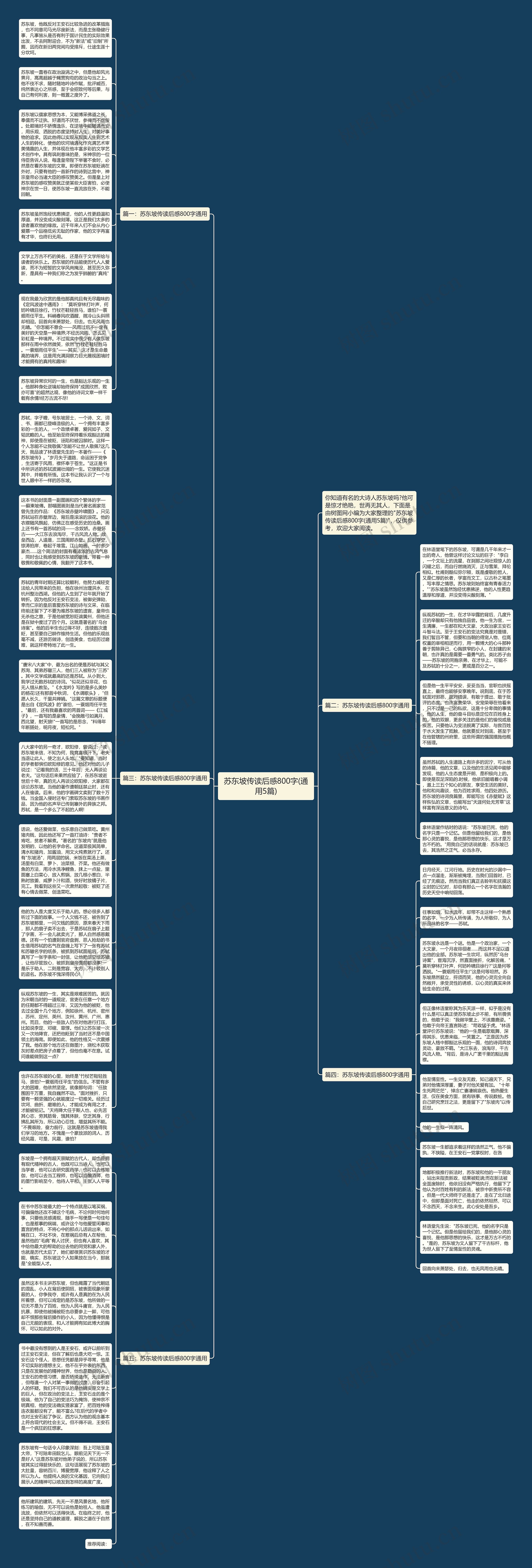 苏东坡传读后感800字(通用5篇)思维导图