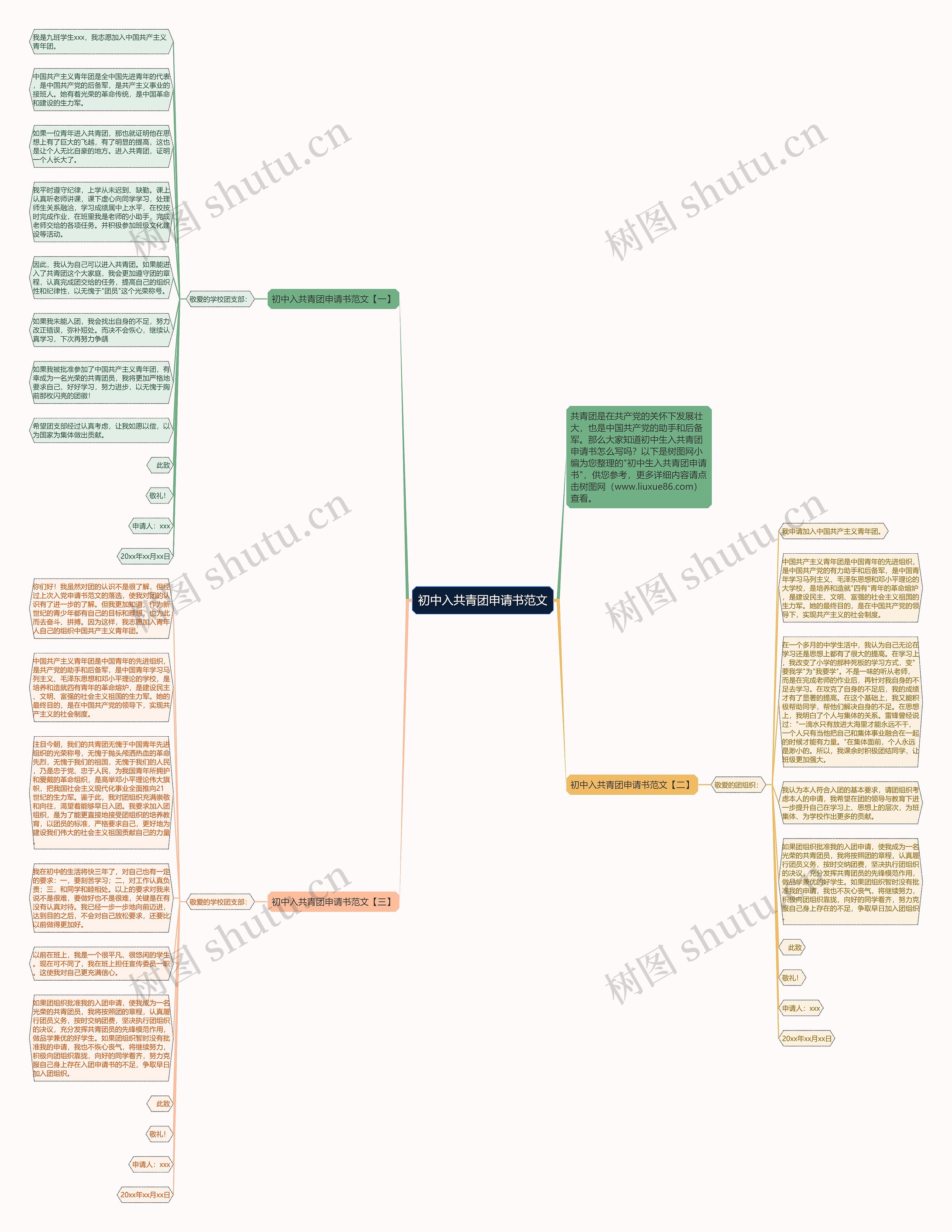 初中入共青团申请书范文思维导图