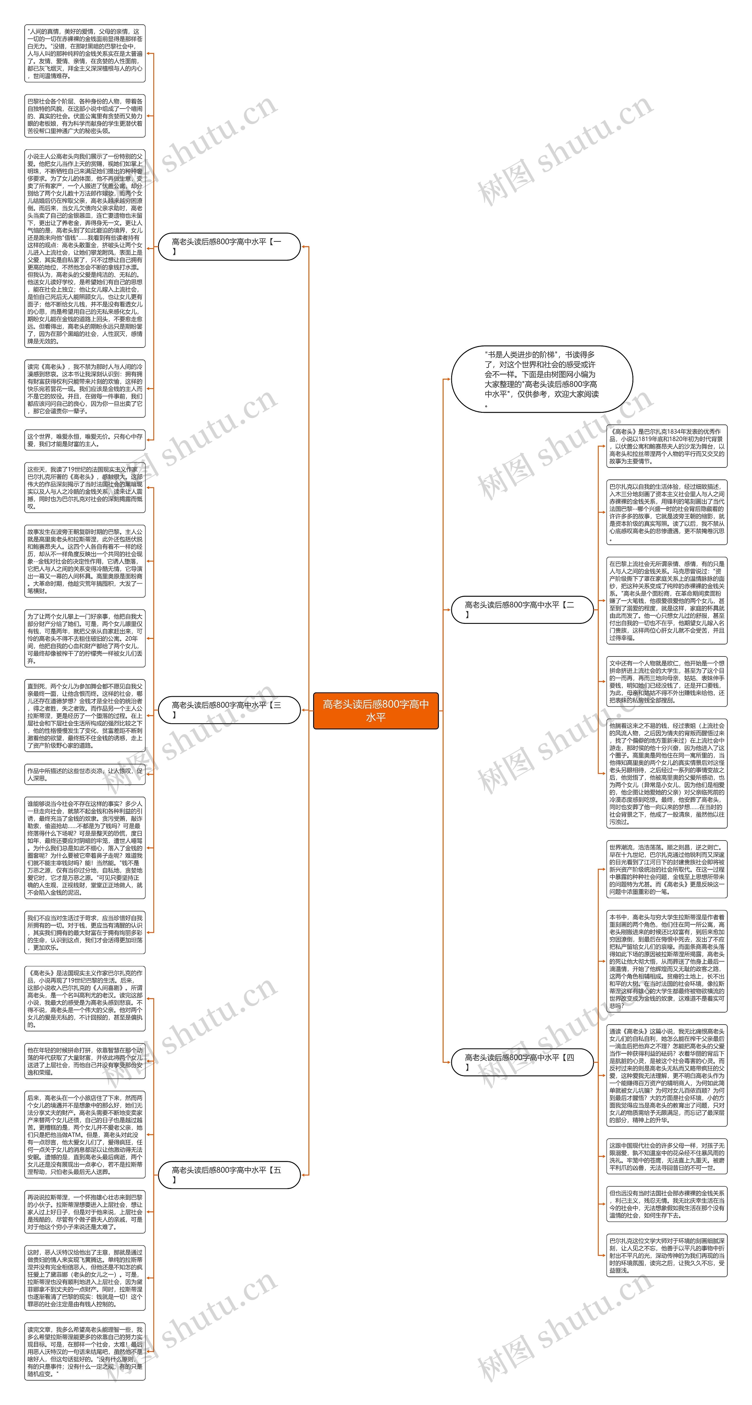 高老头读后感800字高中水平思维导图