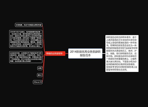 2014新版优秀业务员辞职报告范本