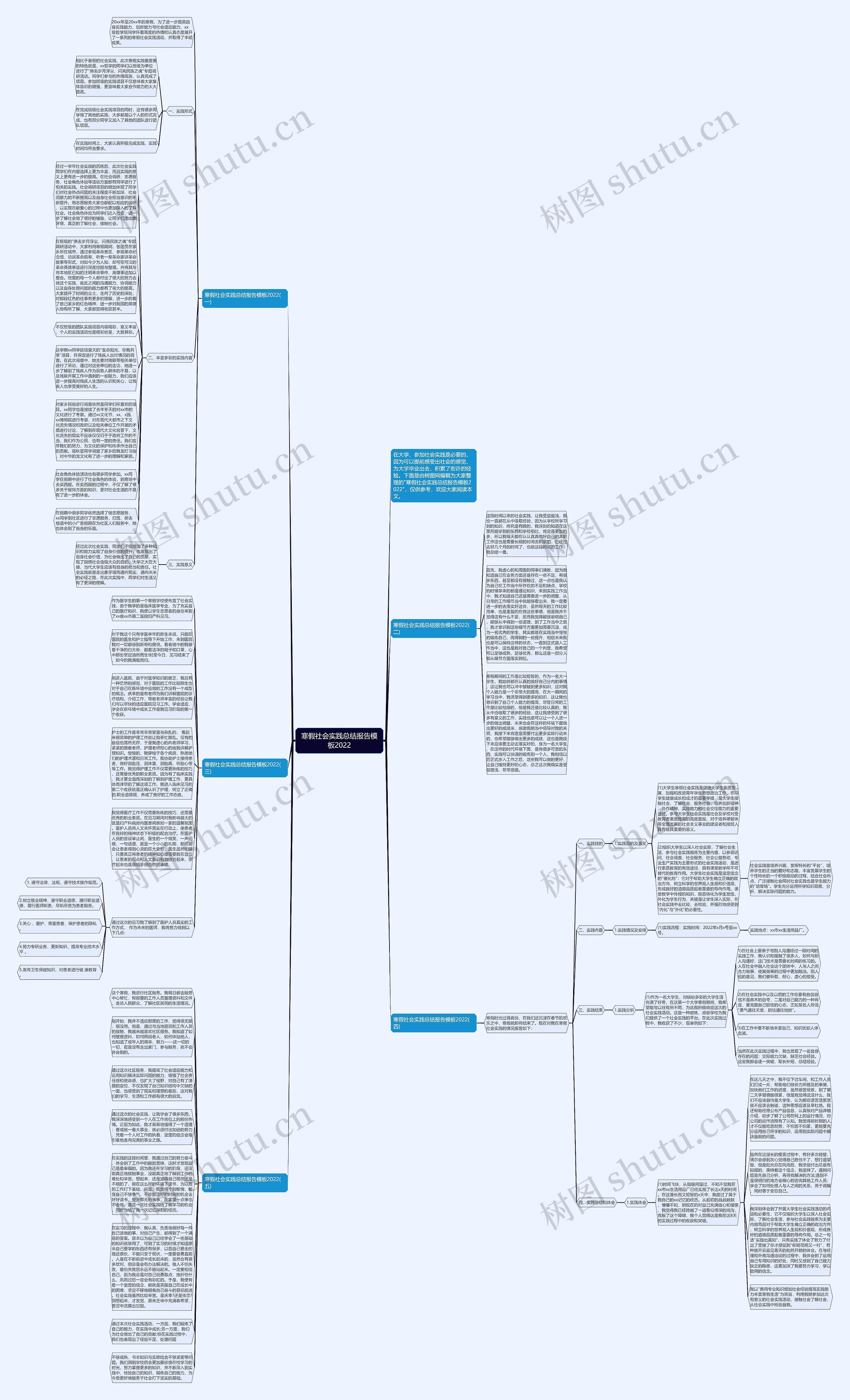 寒假社会实践总结报告2022思维导图