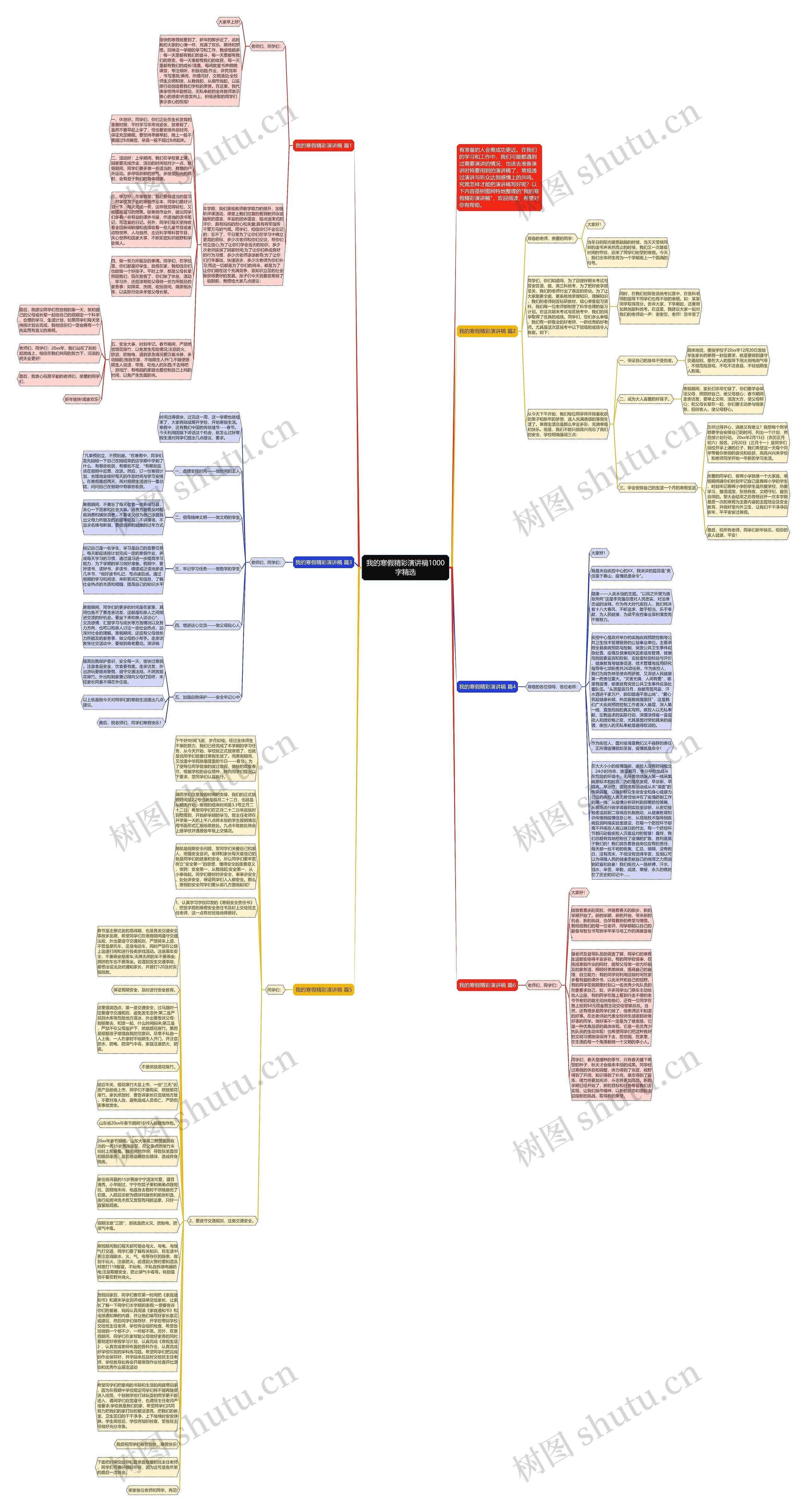我的寒假精彩演讲稿1000字精选思维导图