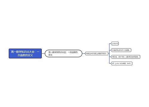 高一数学知识点大全：一次函数的定义