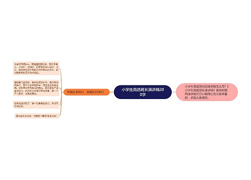 小学生竞选班长演讲稿200字