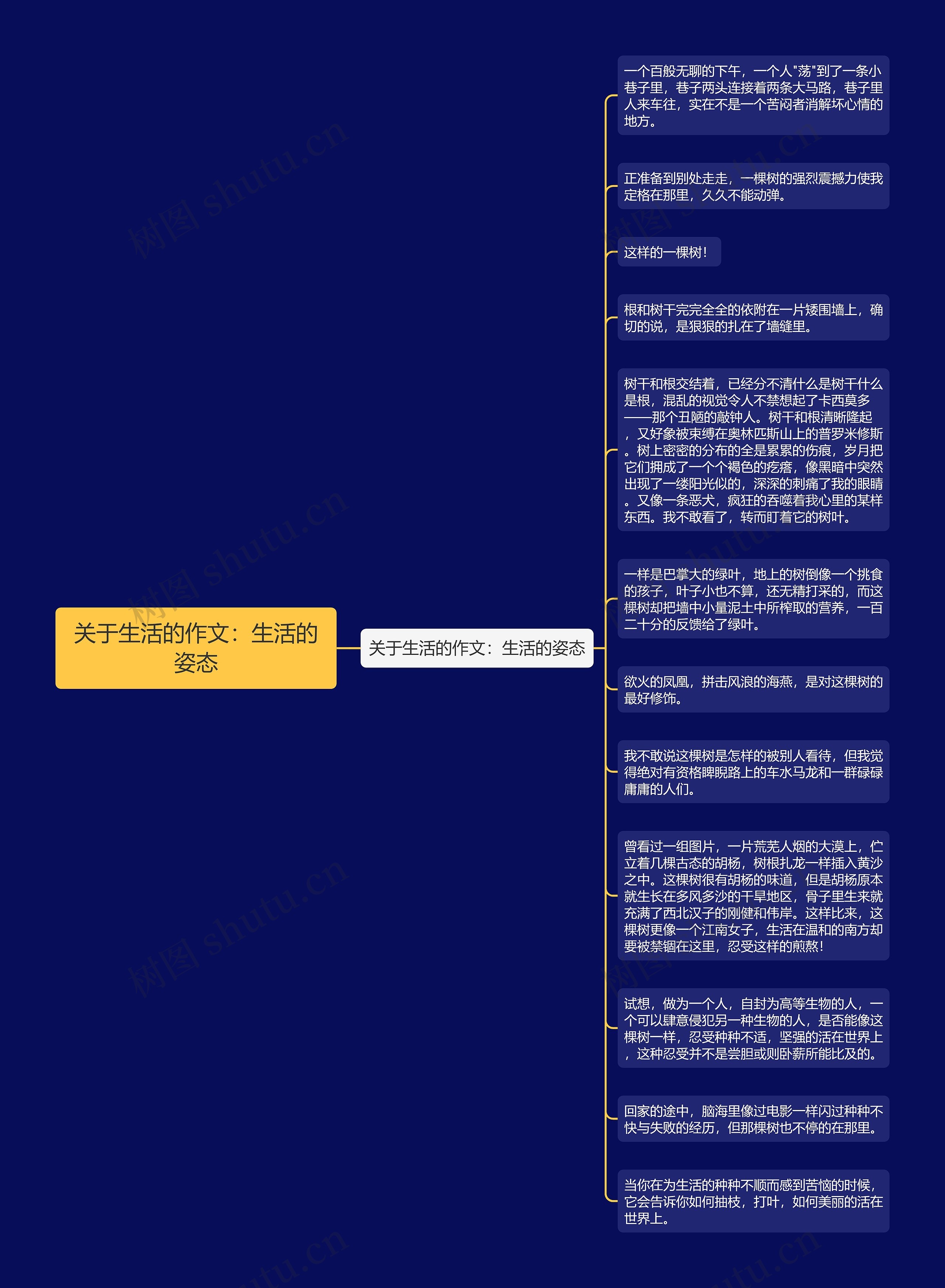 关于生活的作文：生活的姿态思维导图