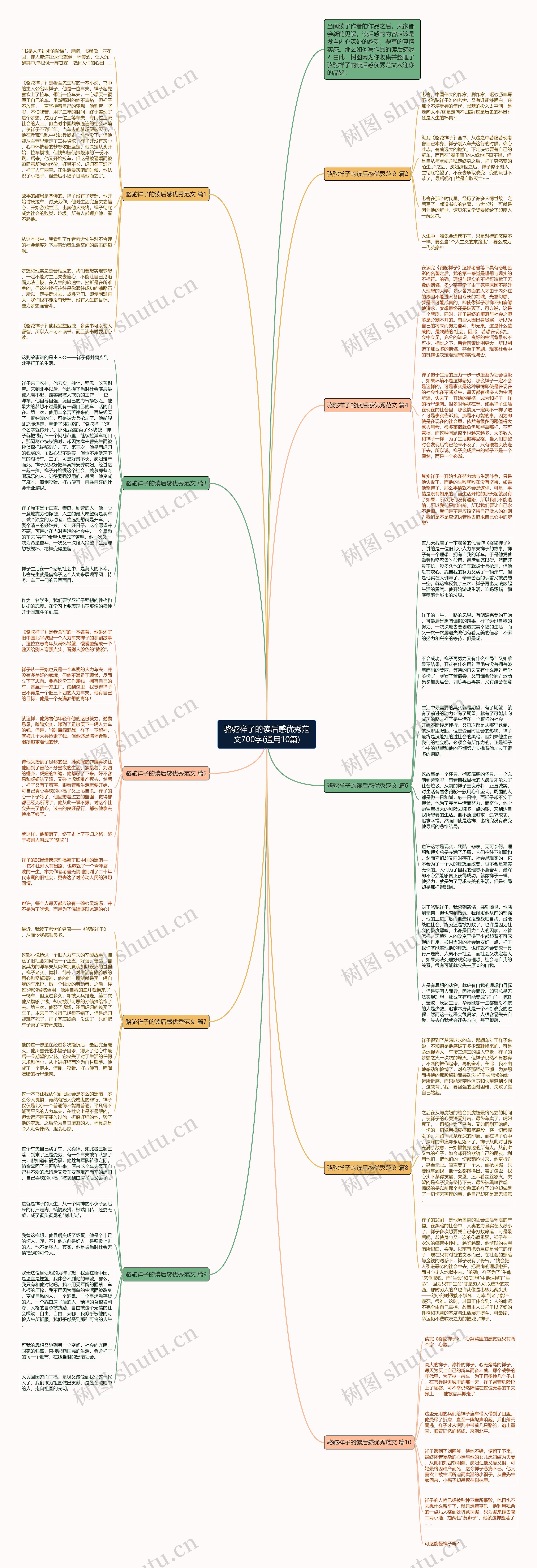 骆驼祥子的读后感优秀范文700字(通用10篇)思维导图