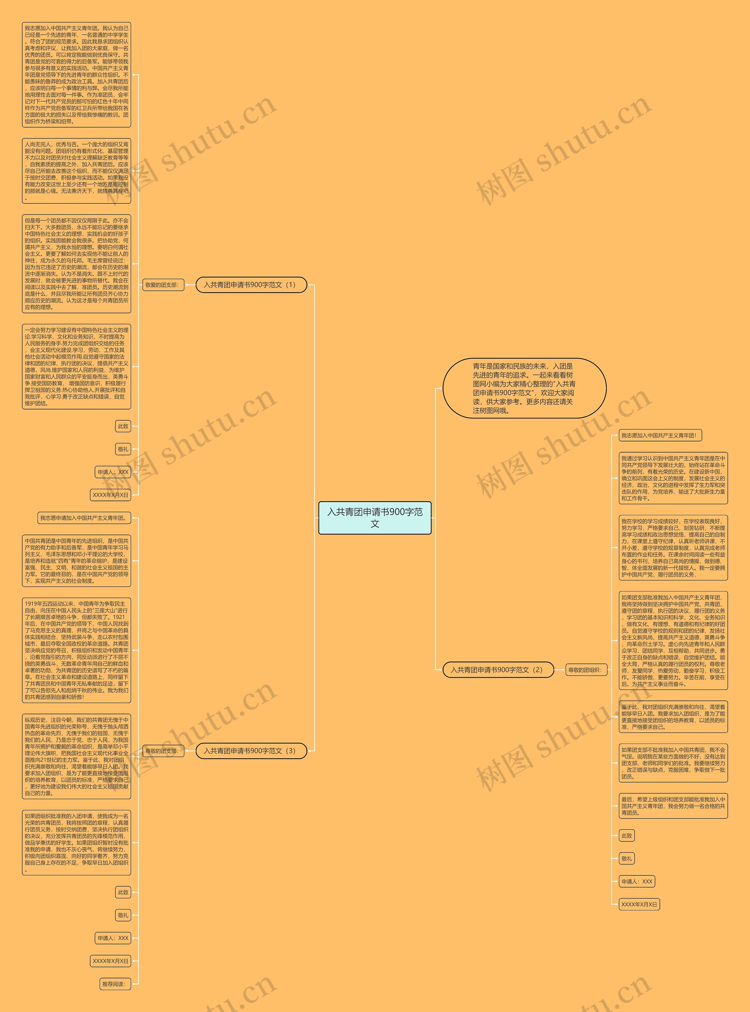 入共青团申请书900字范文思维导图