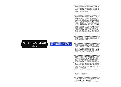 高一作文600字：生活的意义