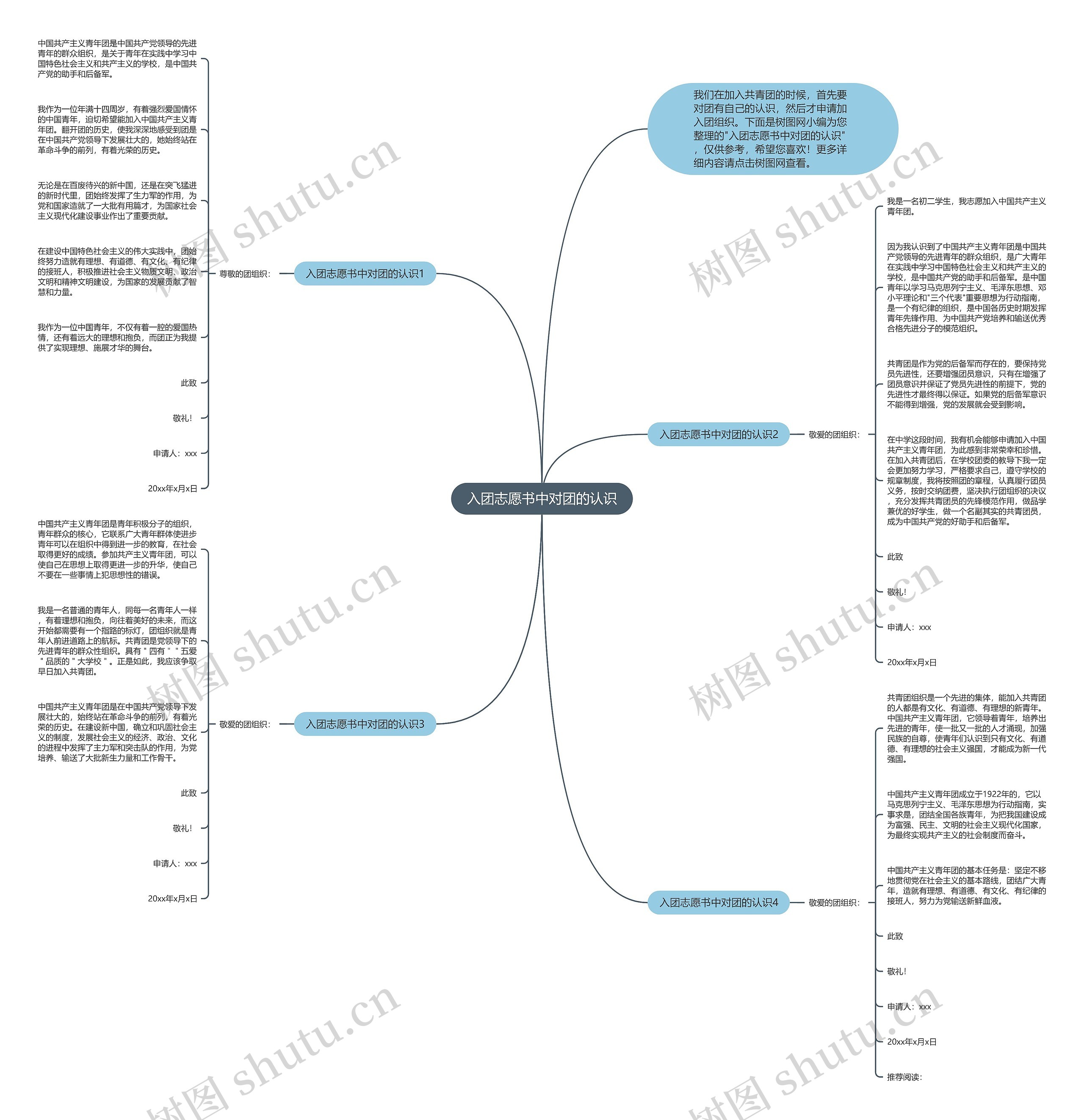 入团志愿书中对团的认识思维导图