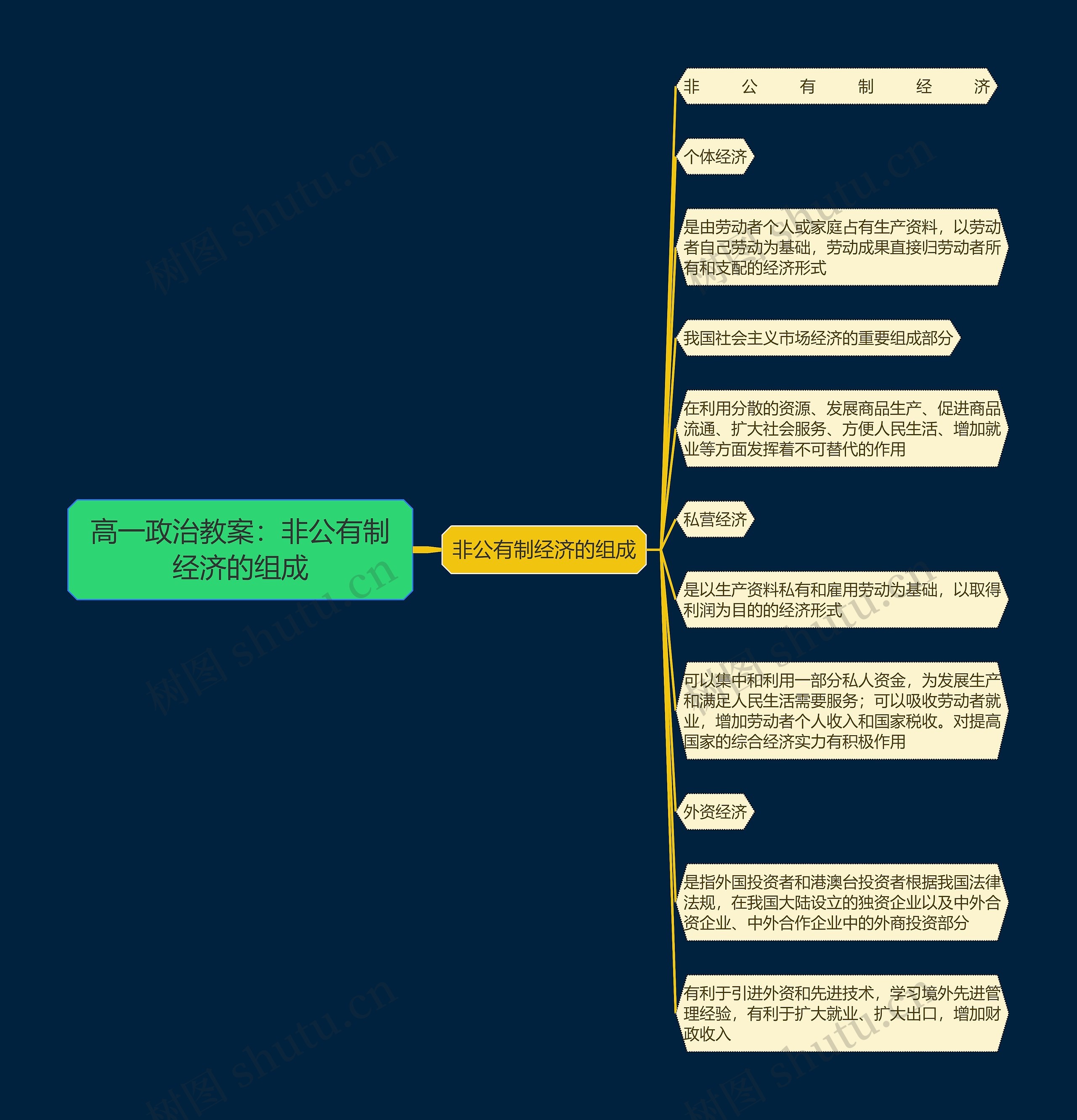 高一政治教案：非公有制经济的组成