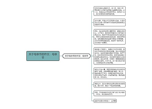 关于母亲节的作文：母亲节