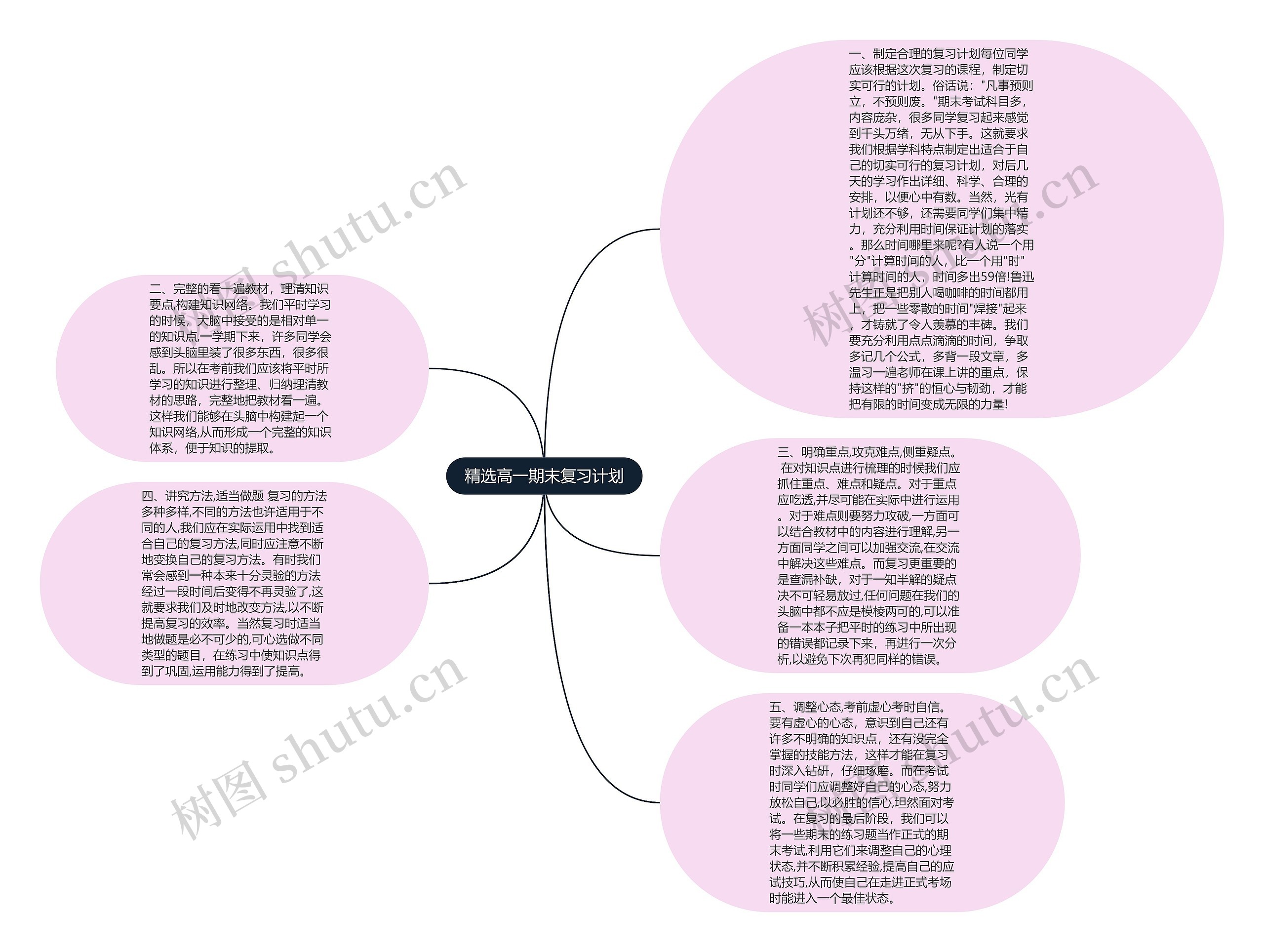 精选高一期末复习计划思维导图