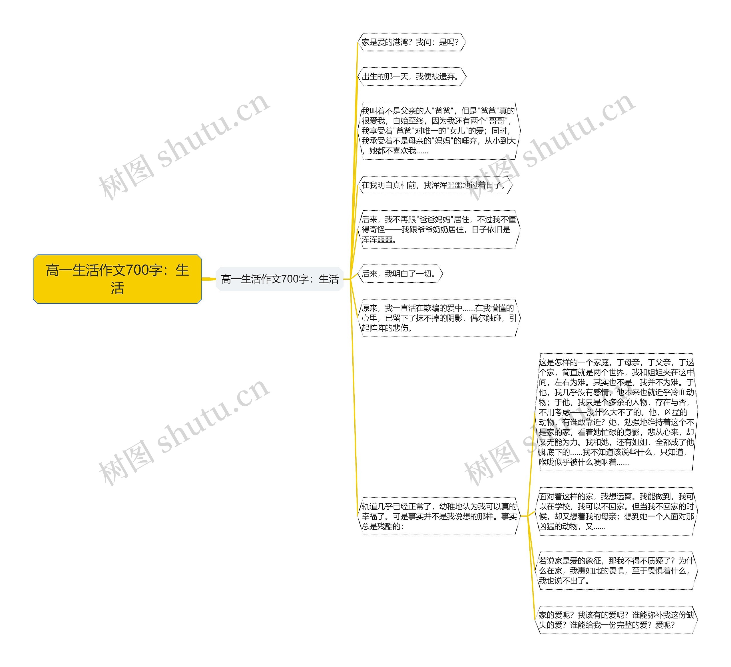 高一生活作文700字：生活思维导图