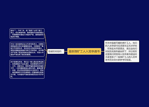 最新煤矿工人入党申请书