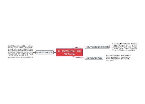 高一英语学习方法：知识点记忆方法