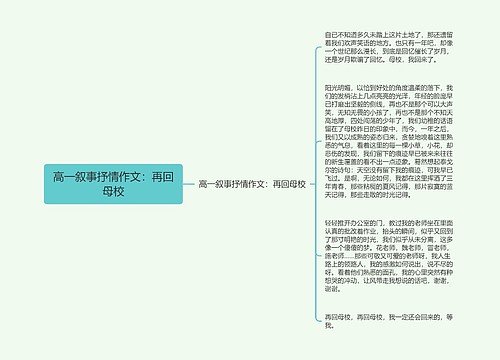 高一叙事抒情作文：再回母校