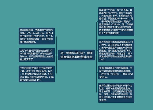 高一物理学习方法：物理速度叠加的两种经典类型