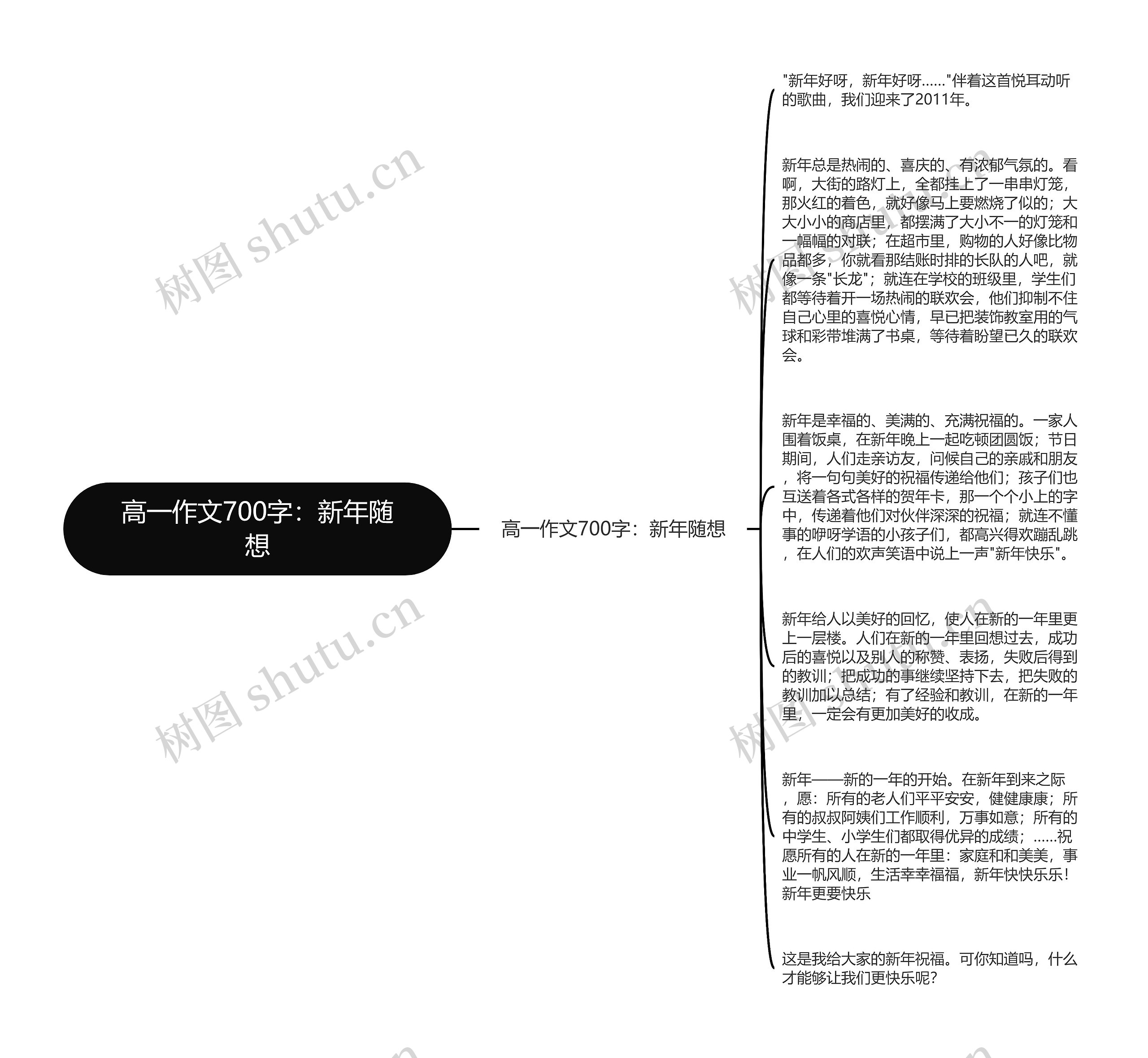 高一作文700字：新年随想思维导图