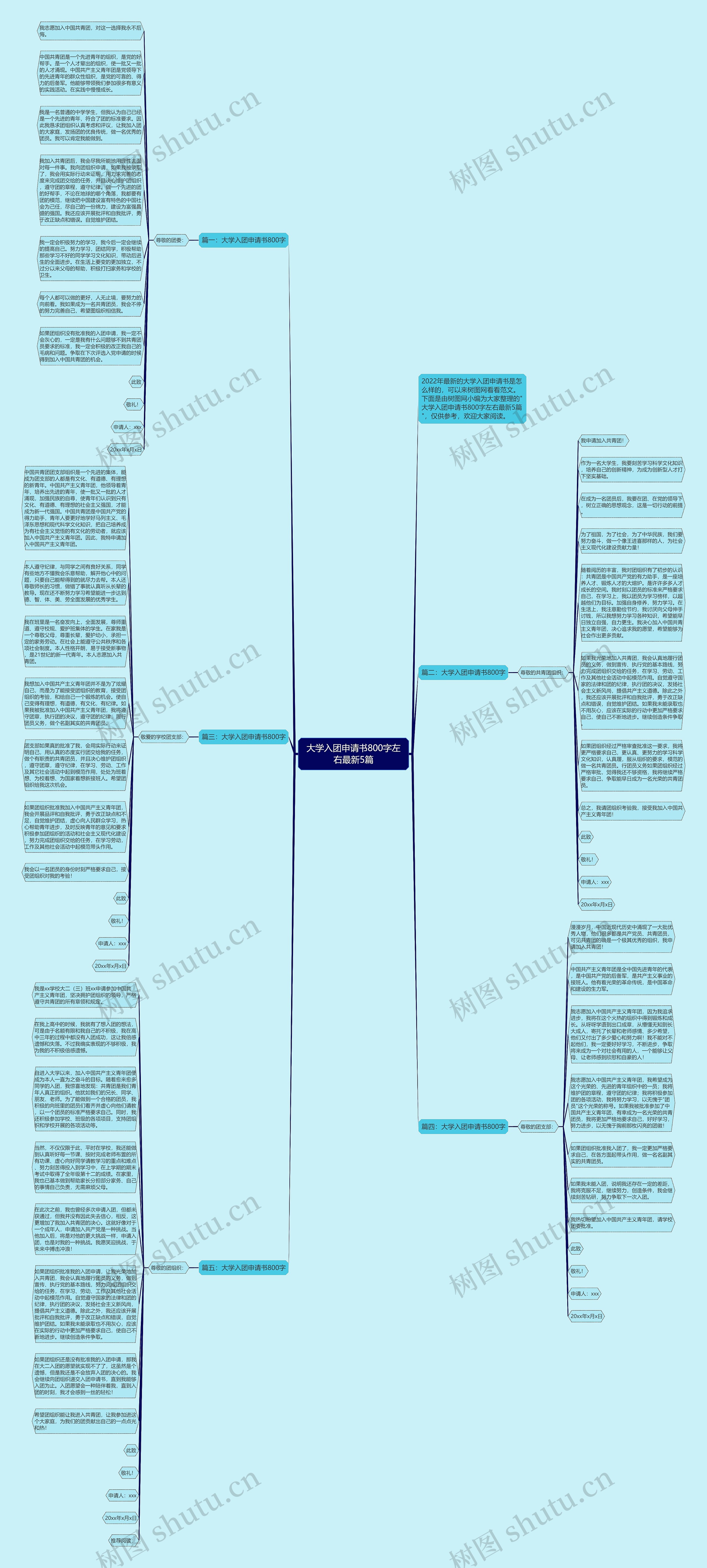 大学入团申请书800字左右最新5篇思维导图
