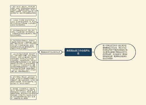 商场营业员工作总结开头语