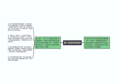 高一如何学好数学