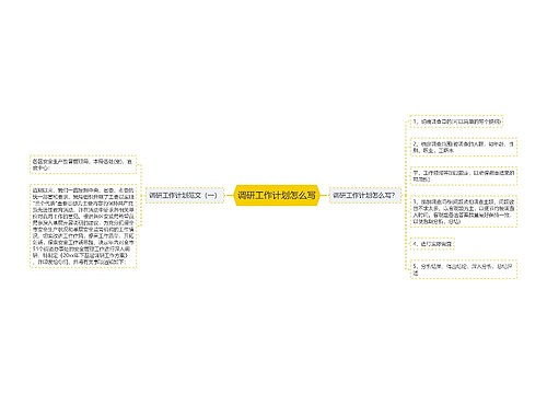 调研工作计划怎么写