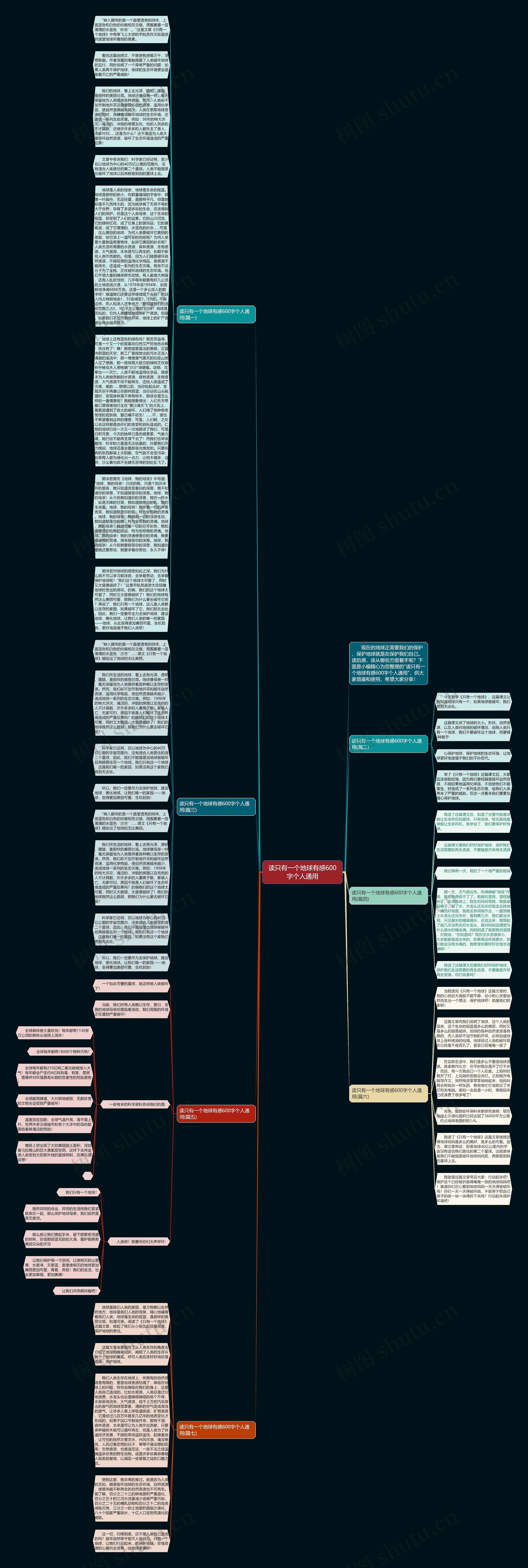 读只有一个地球有感600字个人通用思维导图