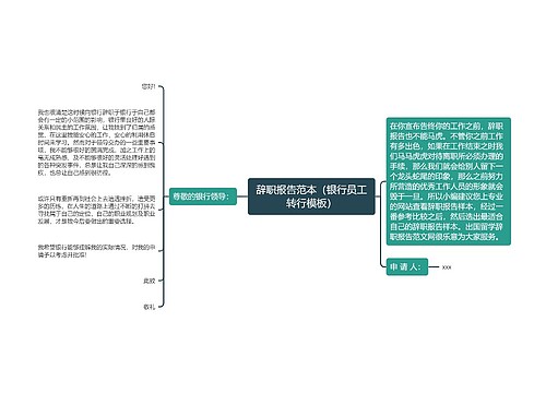 辞职报告范本（银行员工转行模板）