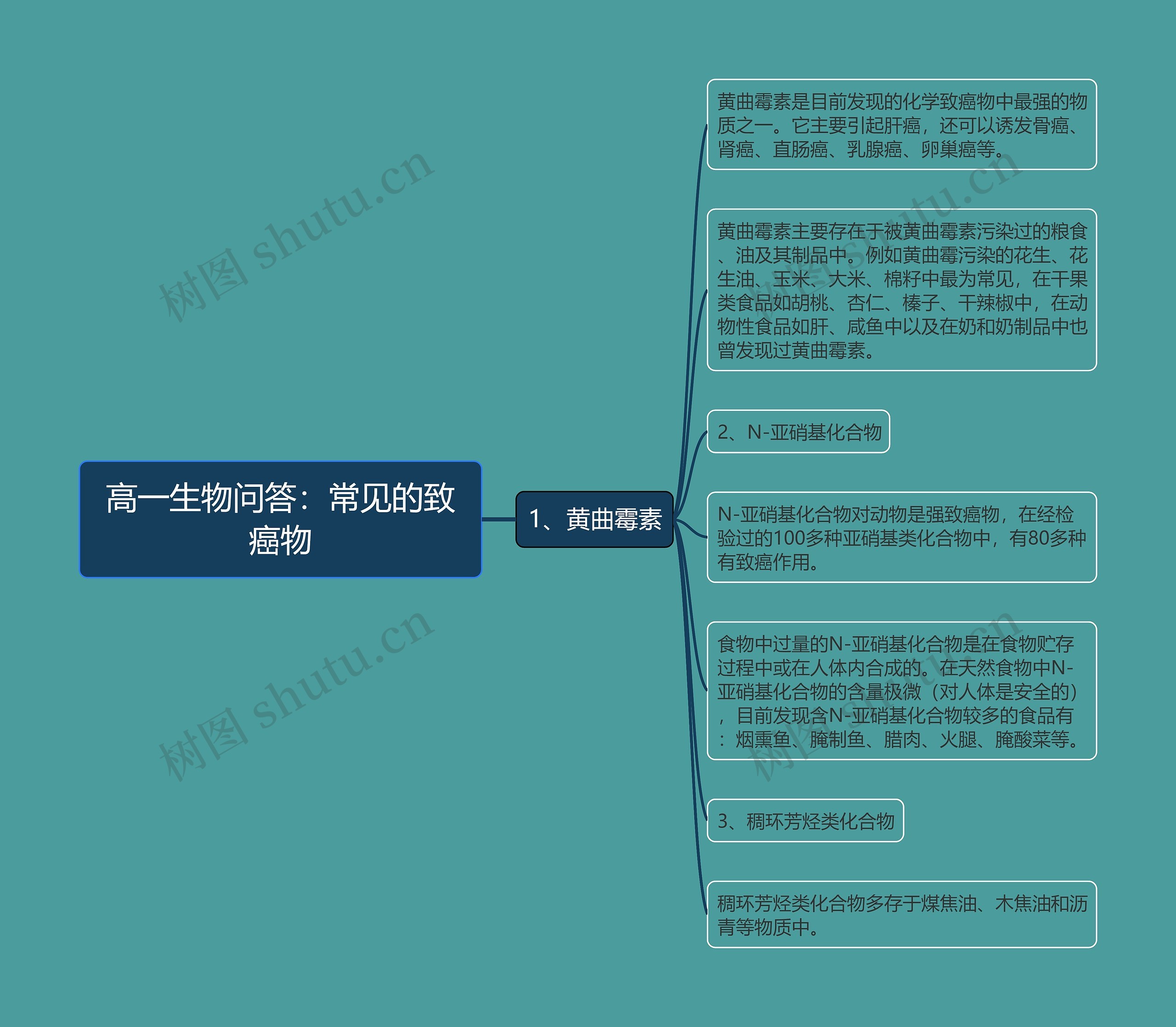 高一生物问答：常见的致癌物思维导图