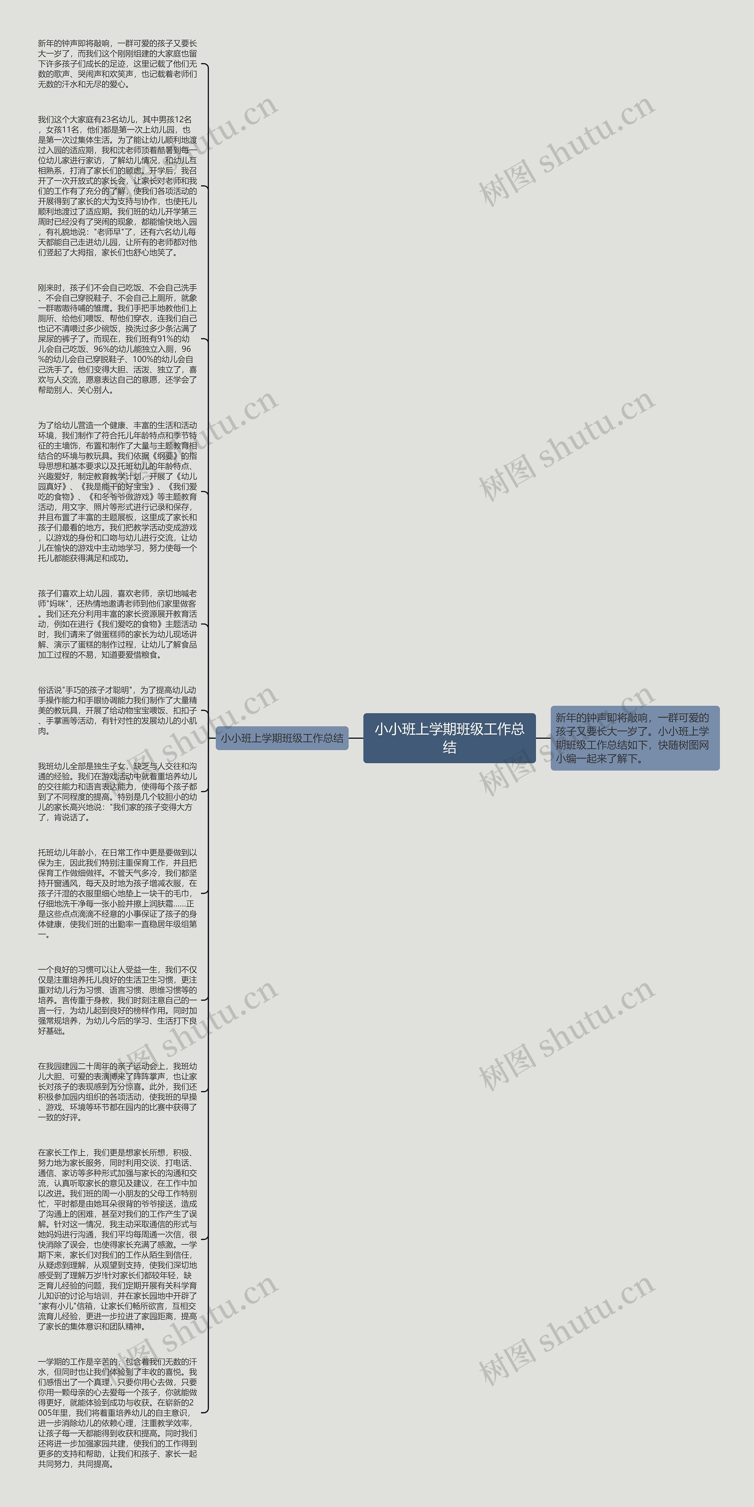 小小班上学期班级工作总结思维导图