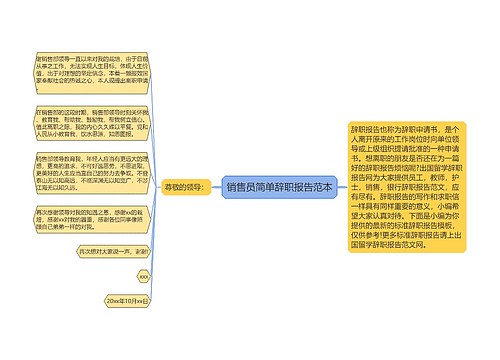 销售员简单辞职报告范本