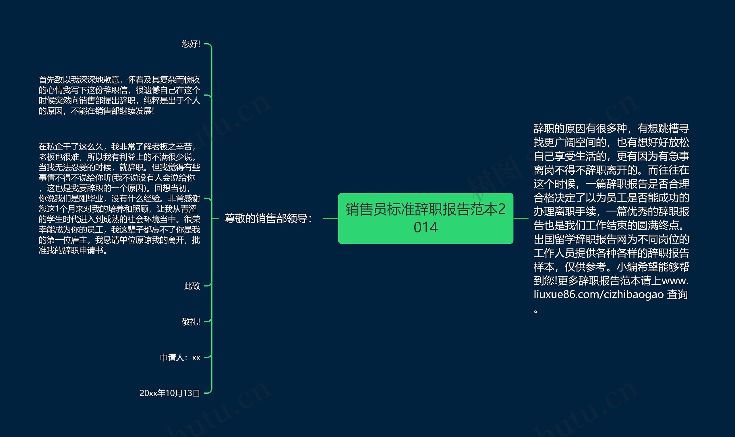 销售员标准辞职报告范本2014