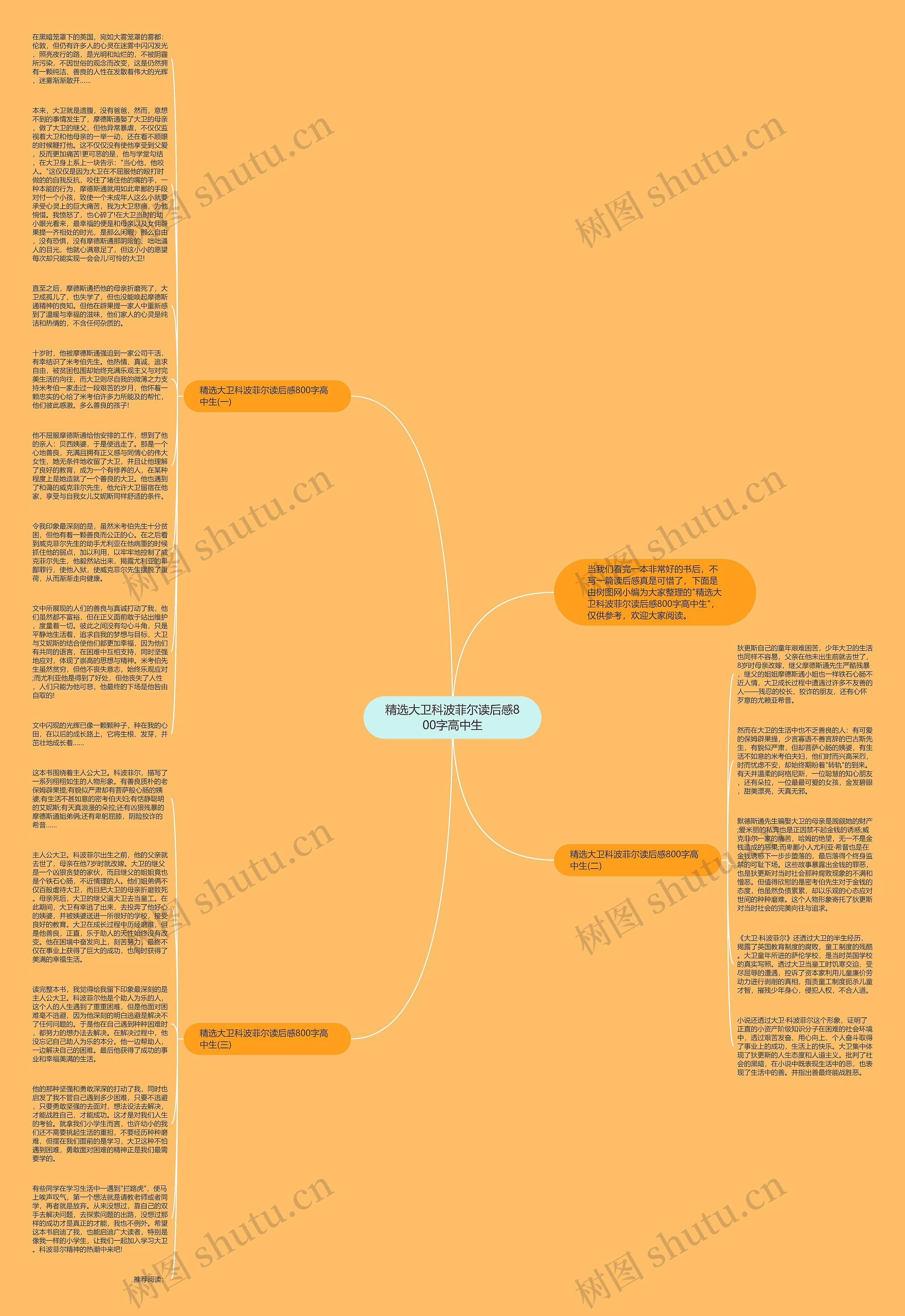 精选大卫科波菲尔读后感800字高中生思维导图