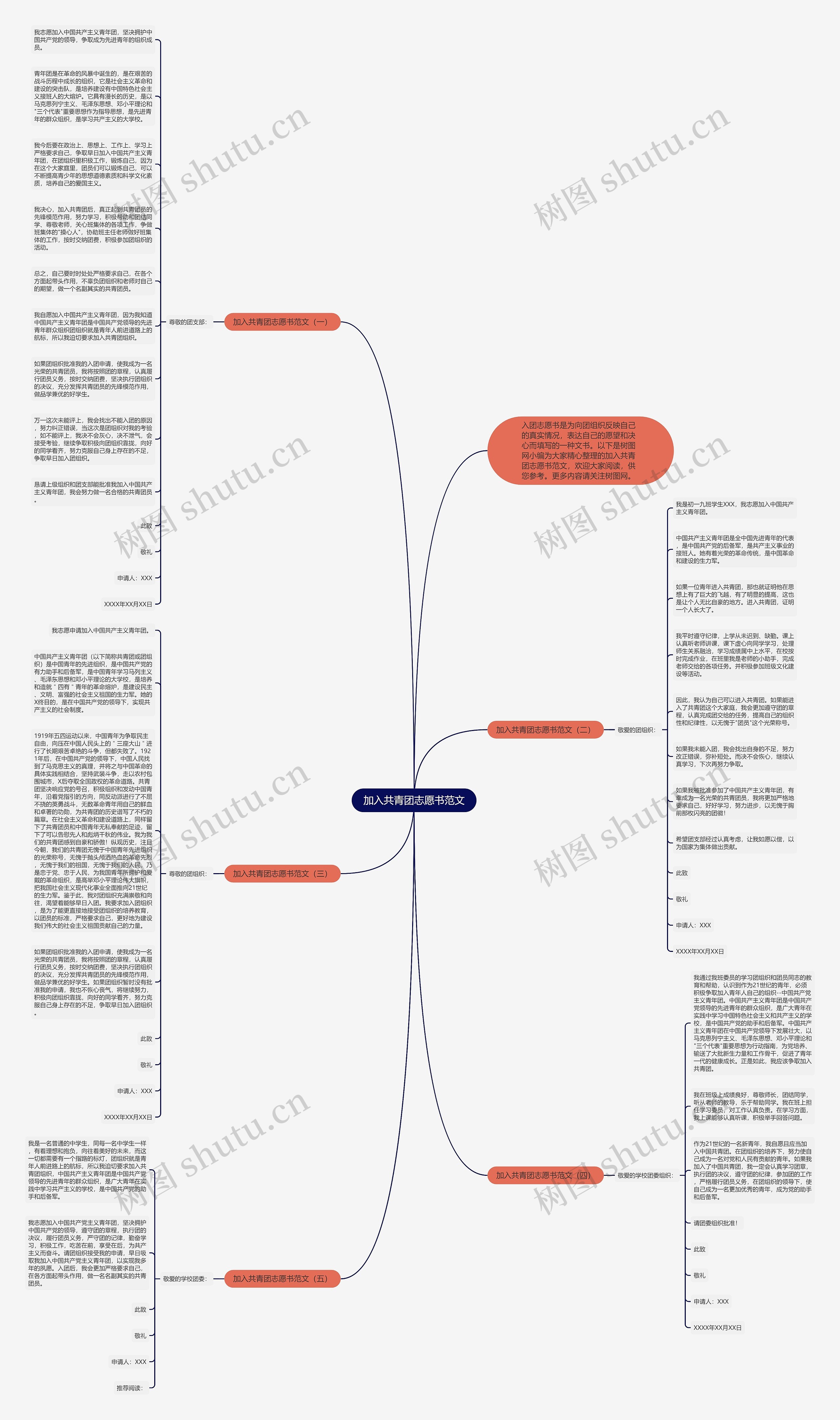 加入共青团志愿书范文思维导图