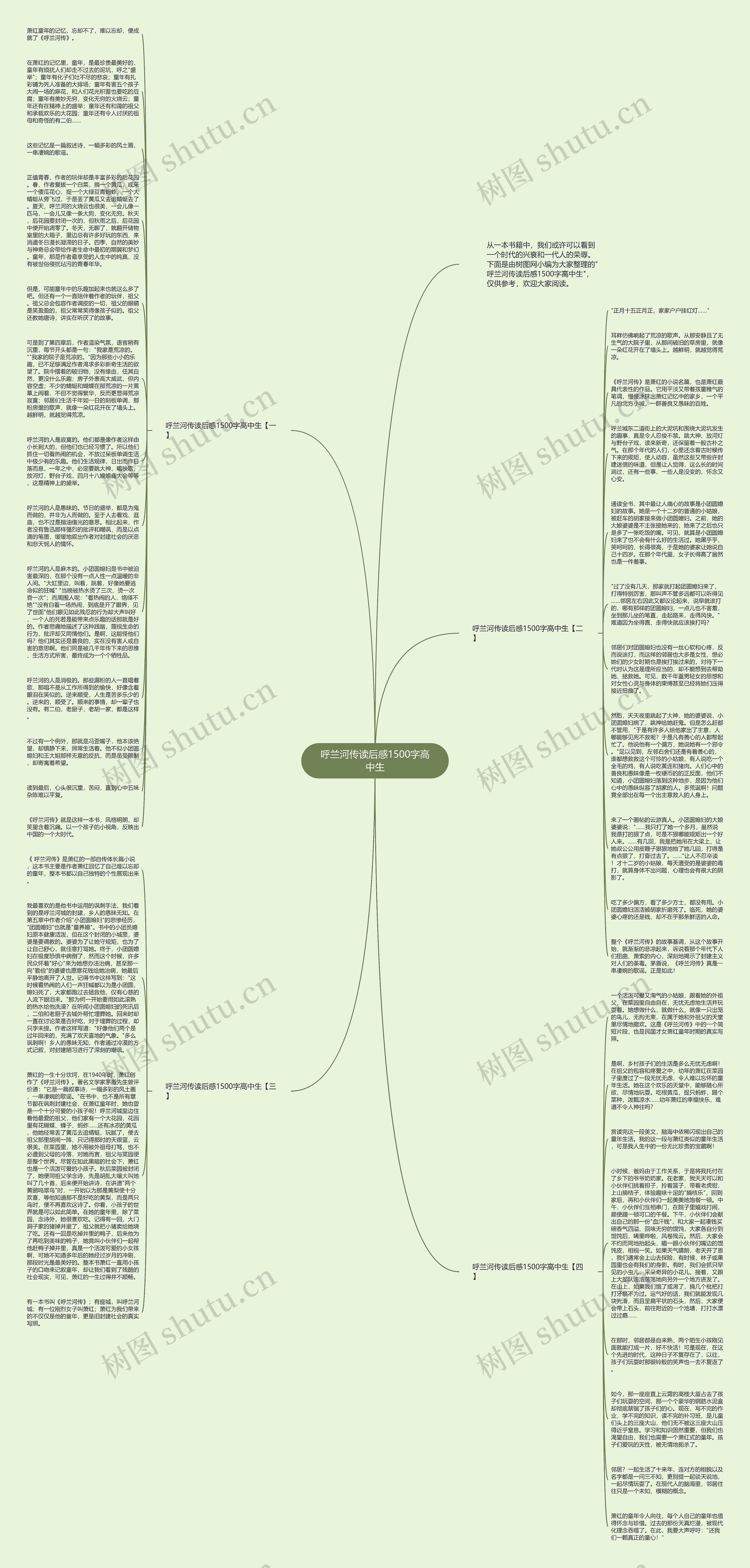 呼兰河传读后感1500字高中生思维导图
