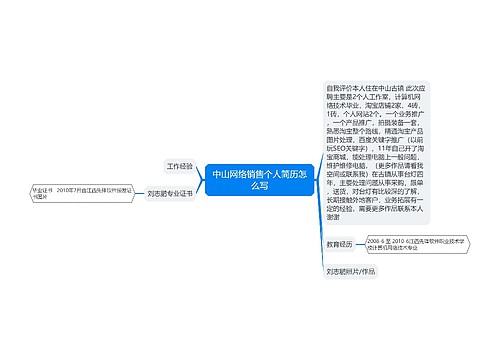 中山网络销售个人简历怎么写