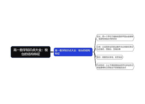 高一数学知识点大全：棱台的结构特征思维导图