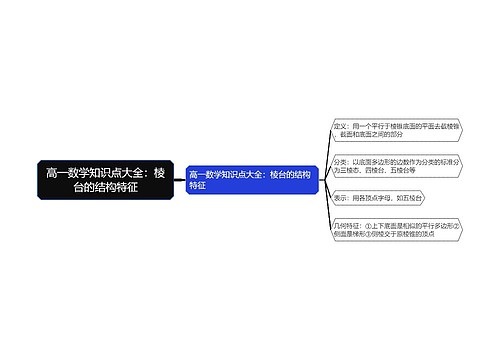 高一数学知识点大全:棱台的结构特征思维导图