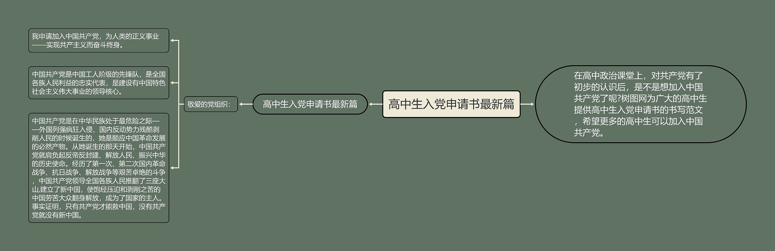 高中生入党申请书最新篇思维导图