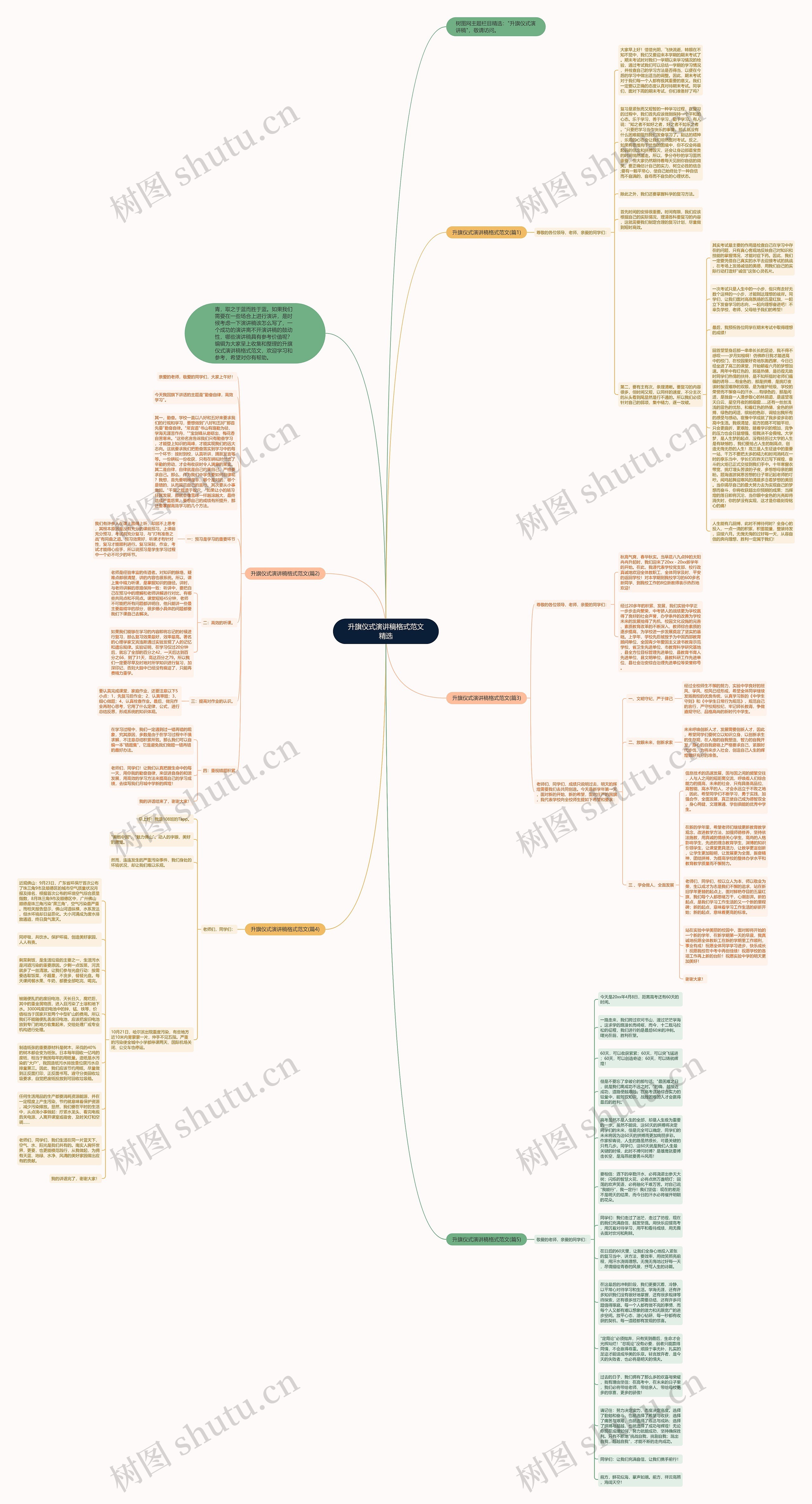 升旗仪式演讲稿格式范文精选思维导图