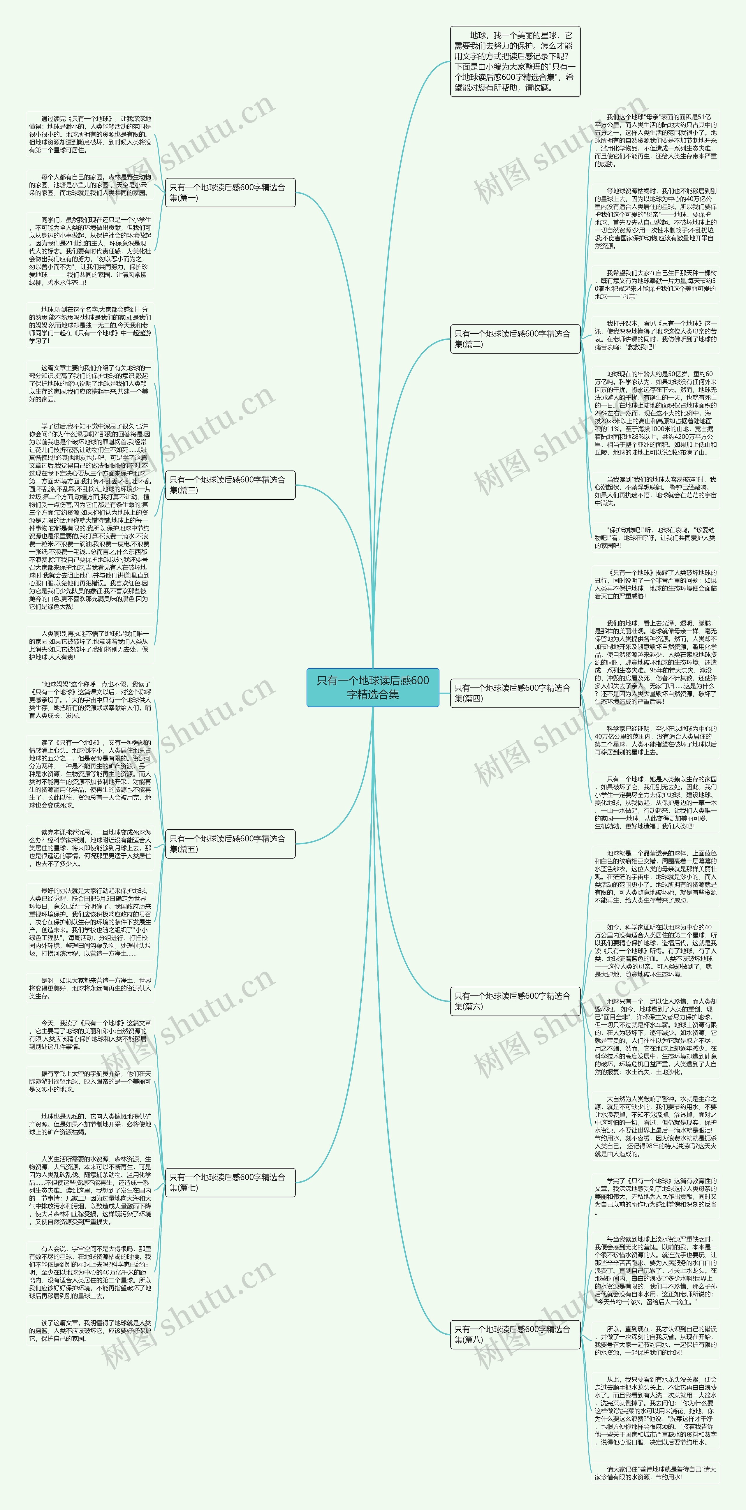 只有一个地球读后感600字精选合集思维导图