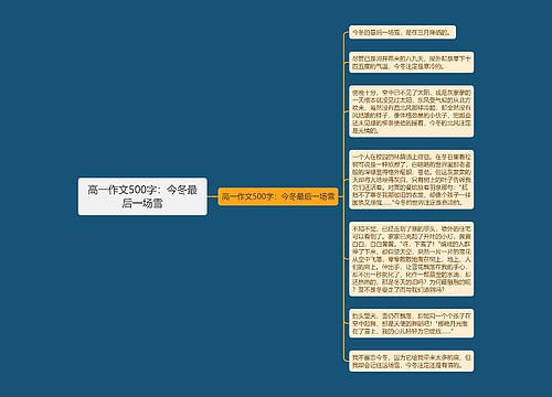 高一作文500字：今冬最后一场雪