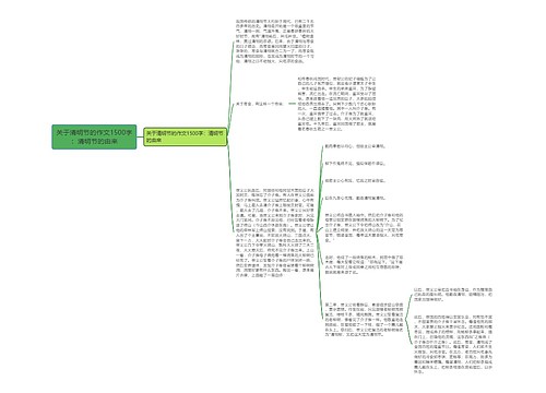 关于清明节的作文1500字：清明节的由来