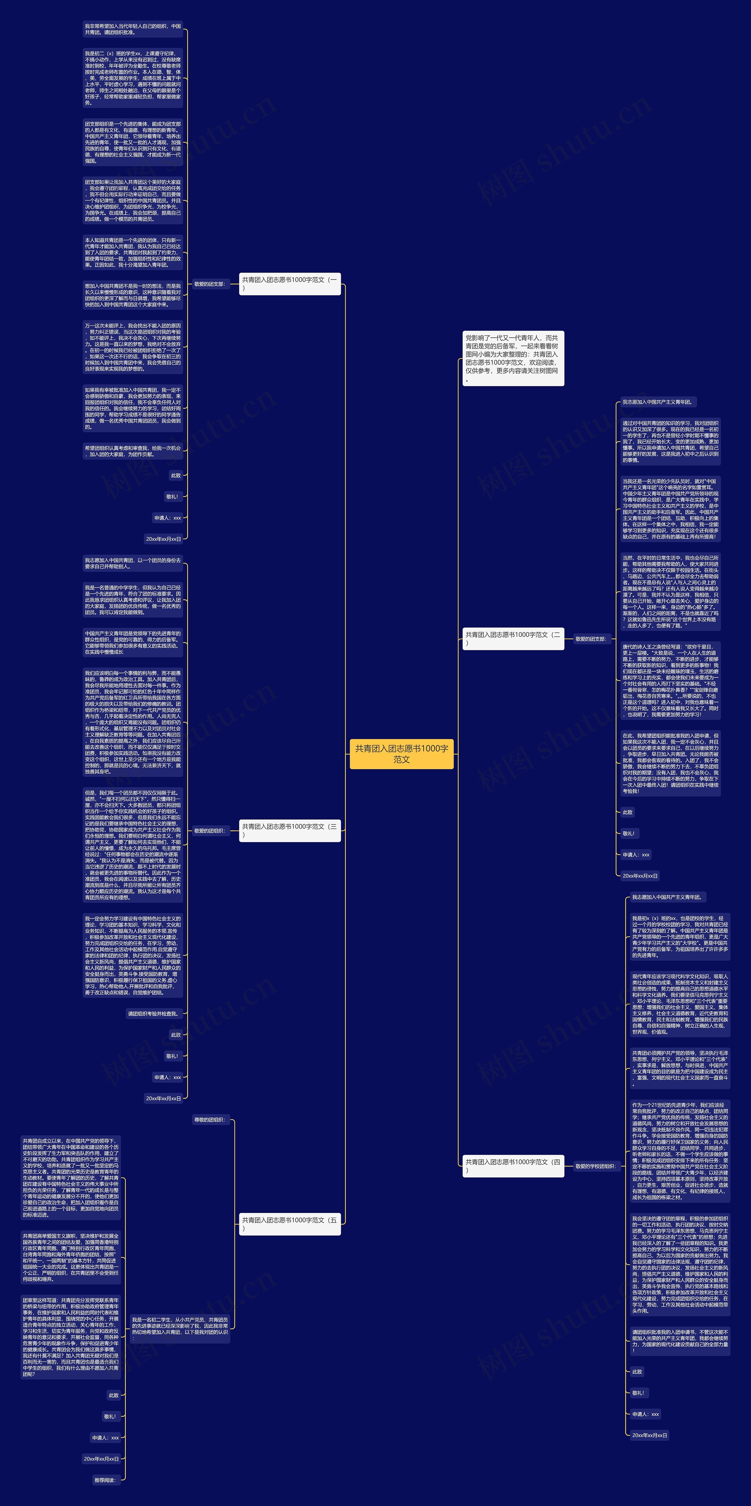 共青团入团志愿书1000字范文思维导图